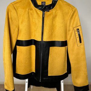 CROPPED BIKER JACKET / FAUX SUEDE